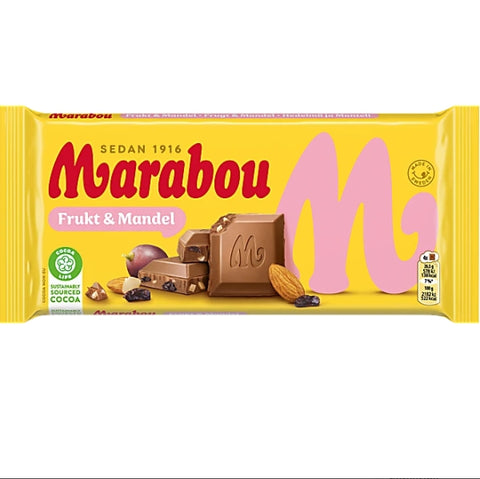Marabou Mjolkchoklad Frukt mandel 200g