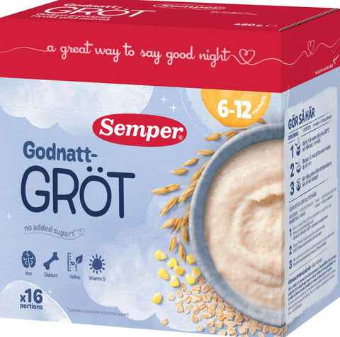 Semper Godnatt Grot Naturell 6-12 Man 480g