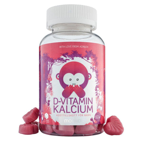 Monkids D-vitamin + Kalcium 60 tuggtabletter