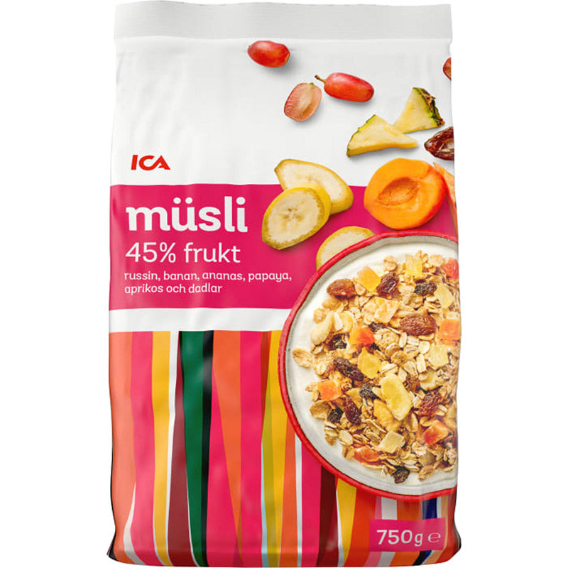 ICA Müsli 45% Frukt 750g– nordselection