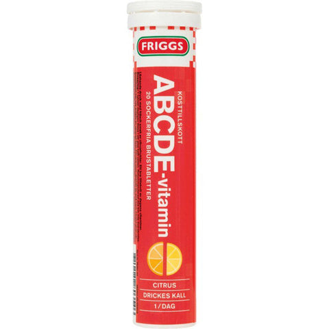Friggs ABCDE-vitamin Citrus 20 brustabletter
