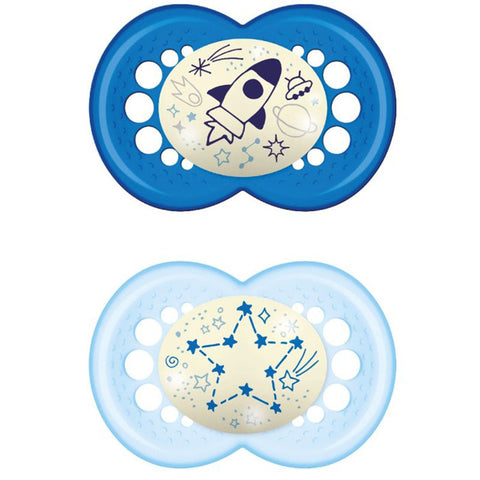 MAM Original Night 16-36m Silikon Blå 2 st